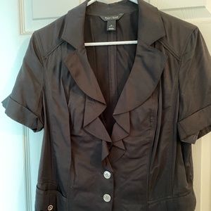 WHITE HOUSE BLACK MARKET RUFFLE COLAR SHIRT/JACKET
